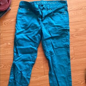 American Eagle Turquoise Skinny Pants